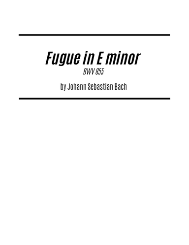 Fugue in E minor (for Guitar and Bass)