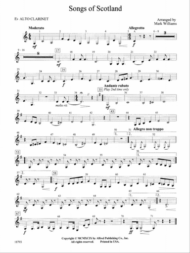 Songs of Scotland: E-flat Alto Clarinet