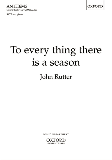 To every thing there is a season