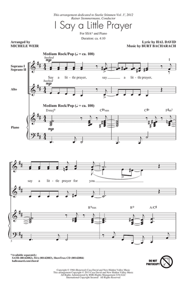 I Say A Little Prayer (arr. Michele Weir)