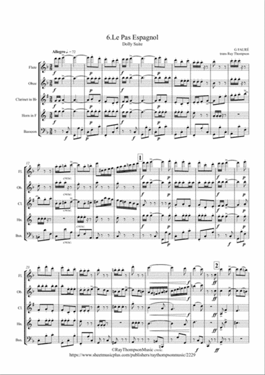 Fauré: Dolly Suite Op.56 Mvt.6 Le Pas Espagnol - wind quintet