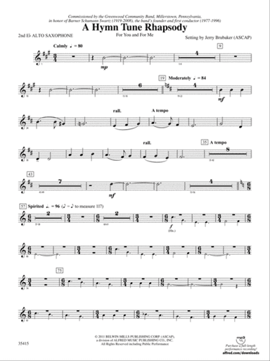 A Hymn Tune Rhapsody: 2nd E-flat Alto Saxophone