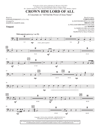 Crown Him Lord Of All (A Concerto on "All Hail The Power Of Jesus' Name") (Brass) - Timpani