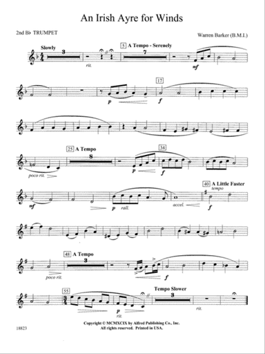 Irish Ayre for Winds: 2nd B-flat Trumpet