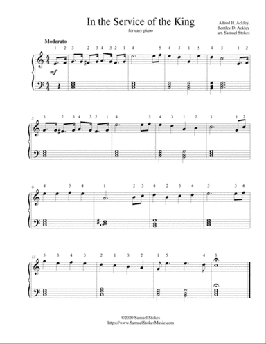 In the Service of the King - for easy piano
