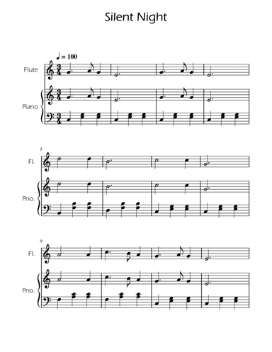 Silent Night - Flute Solo w/ Piano