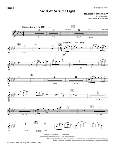 We Have Seen the Light - Piccolo