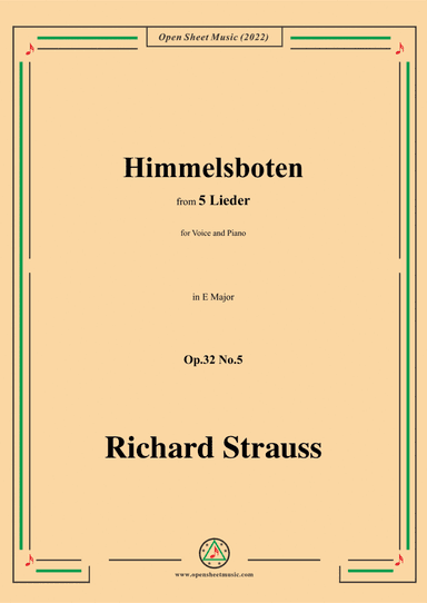 Richard Strauss-Himmelsboten,in E Major,Op.32 No.5