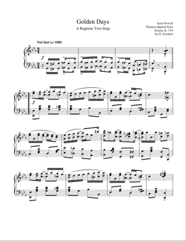 Golden Days (Ragtime for Solo Piano)