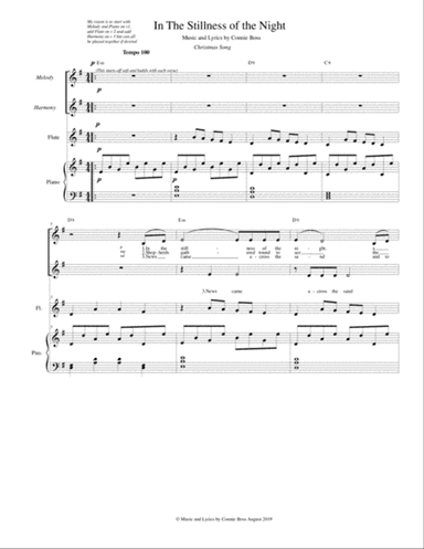 In the Stillness of the Night - Christmas duet with piano and optional accent instruments included