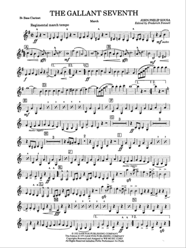 The Gallant Seventh: B-flat Bass Clarinet