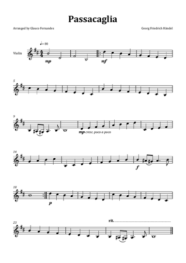Passacaglia by Handel/Halvorsen - Violin Solo