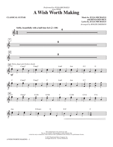 A Wish Worth Making (from Wish) (arr. Roger Emerson) - Classical Guitar