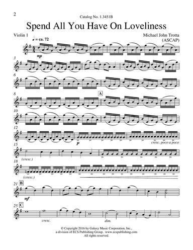 Spend All You Have On Loveliness from For a Breath of Ecstasy (Downloadable String Parts)