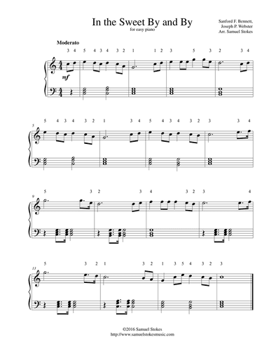 In the Sweet By and By - for easy piano