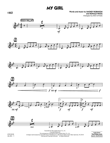 My Girl (arr. Rick Stitzel) - Vibes