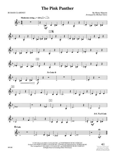 The Pink Panther: B-flat Bass Clarinet