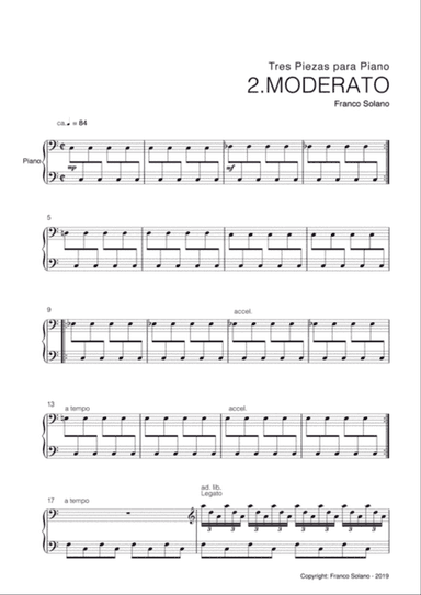 Moderato for piano