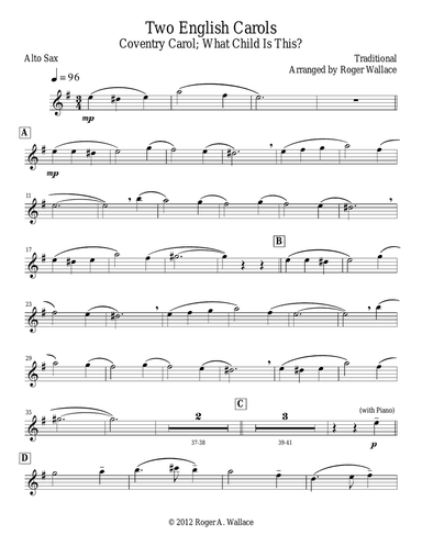 Two English Carols (Coventry Carol; What Child Is This?)