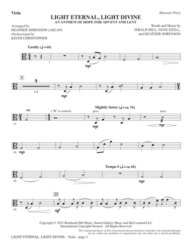 Light Eternal, Light Divine (An Anthem Of Hope For Advent And Lent) - Viola