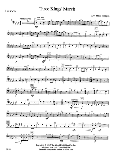 Three Kings' March: Bassoon