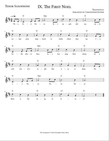The First Noel for Tenor Saxophone