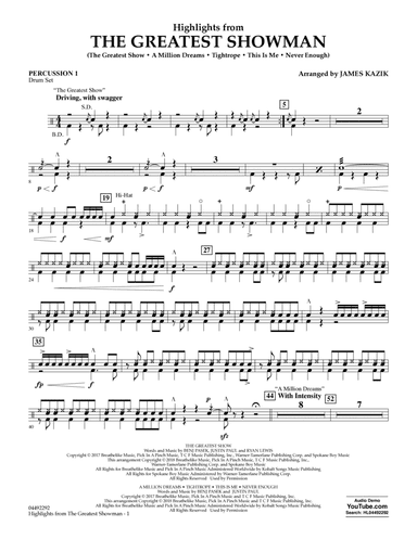 Highlights from The Greatest Showman (arr. James Kazik) - Percussion 1