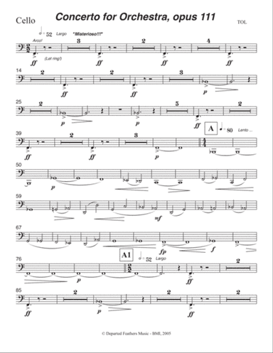 Concerto for Orchestra, opus 111 (2005) Cello part