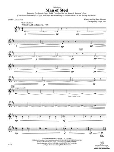 Man of Steel, Suite from: 2nd B-flat Clarinet