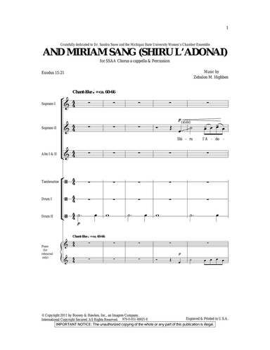 And Miriam Sang (Shiru L'Adonai)