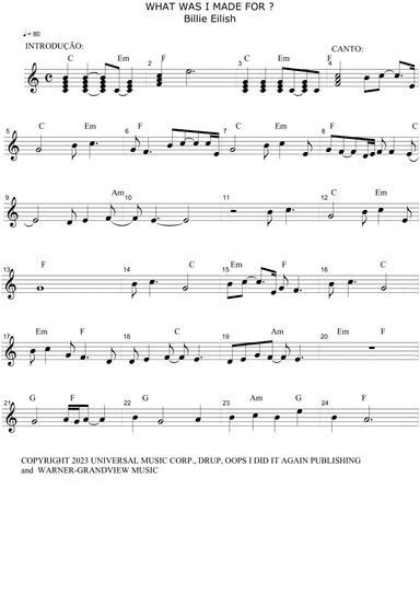 What Was I Made For? - Score Only