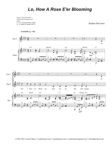 Lo, How A Rose E'er Blooming (2-part choir)