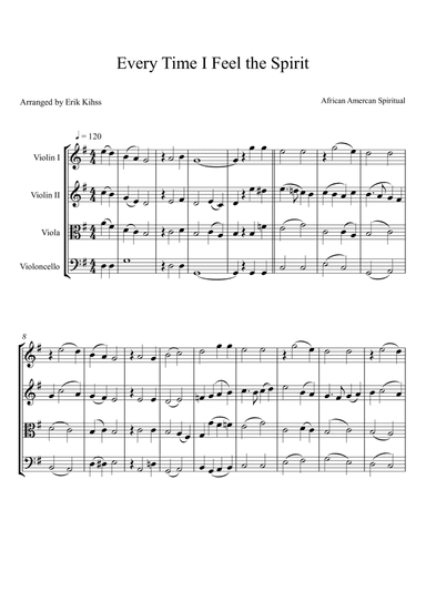 Every Time I Feel the Spirit - String Quartet