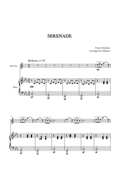 Serenade | Schubert | Alto Sax | Piano
