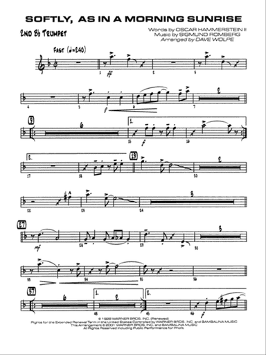 Softly, As in a Morning Sunrise: 2nd B-flat Trumpet