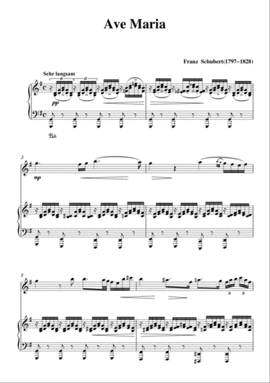 Schubert - Ave Maria for violin and piano (G)