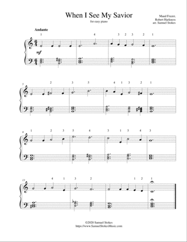 When I See My Savior - for easy piano