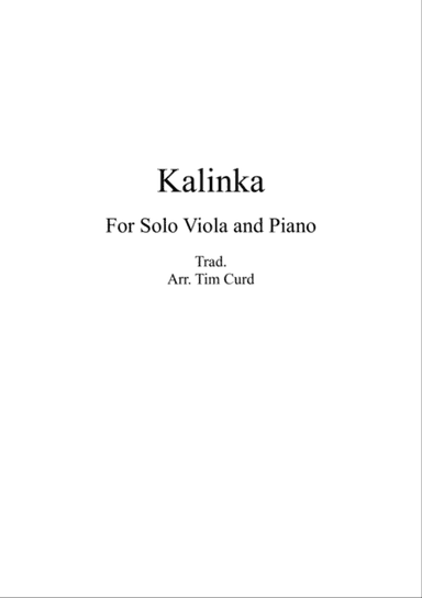 Kalinka for Solo Viola and Piano