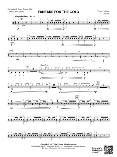 Fanfare for the Gold: 1st Percussion