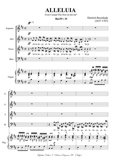 Buxtehude, ALLELUIA from Cantata "Der Herr ist mit mir" fo SATB Choir and Organ
