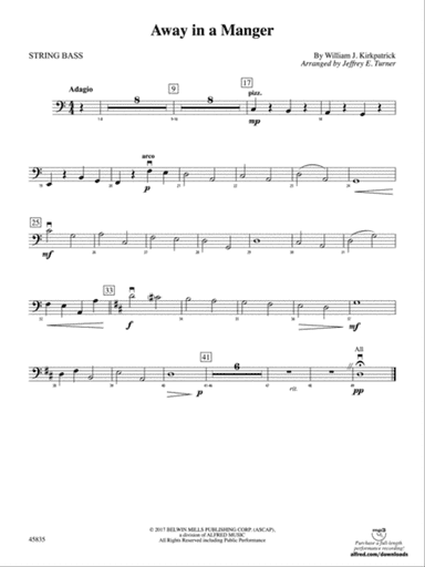 Away in a Manger: String Bass