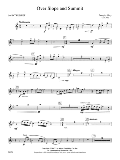 Over Slope and Summit: 1st B-flat Trumpet