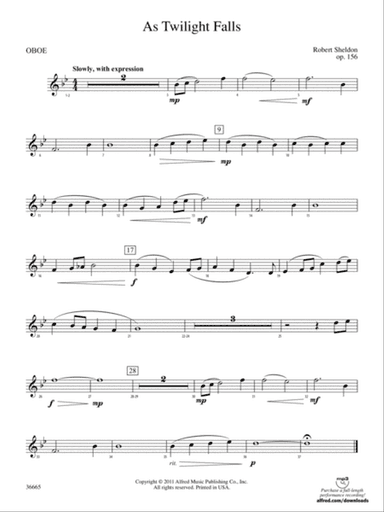 As Twilight Falls: Oboe