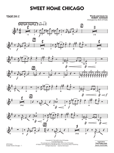 Sweet Home Chicago (arr. Rick Stitzel) - Tenor Sax 2