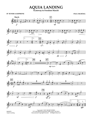 Aquia Landing (Gateway To Freedom March) - Bb Tenor Saxophone