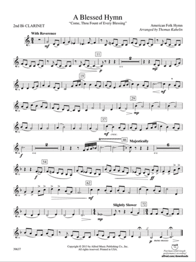 A Blessed Hymn: 2nd B-flat Clarinet