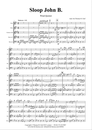 Sloop John B. - Caribian Folk Song - Wind Quintet