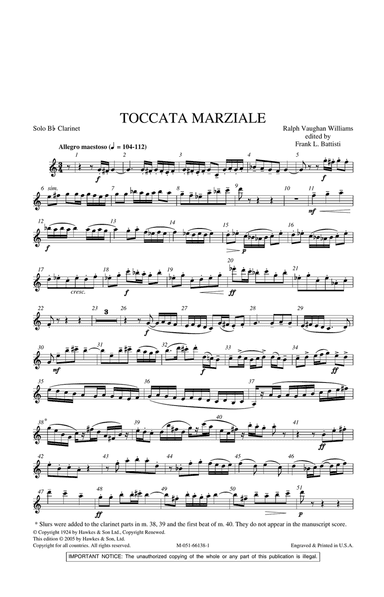 Toccata Marziale - Solo Bb Clarinet