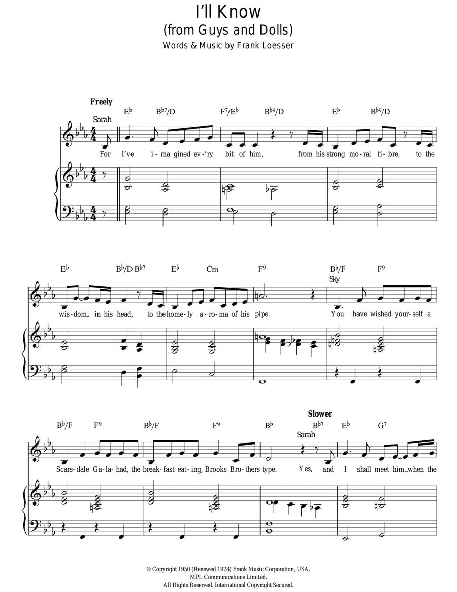 I'll Know (from Guys and Dolls)