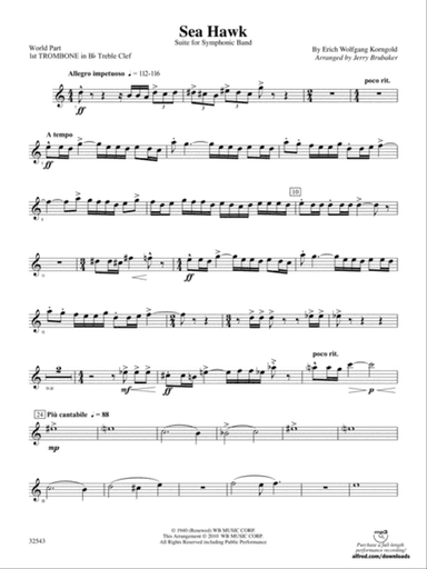 Sea Hawk: (wp) 1st B-flat Trombone T.C.